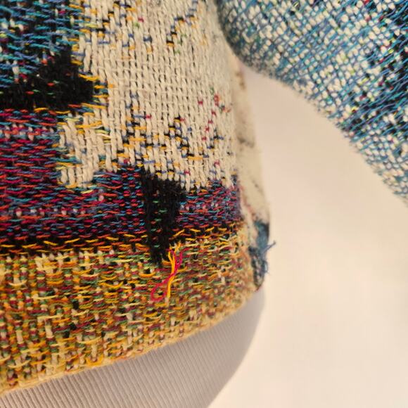 Rare Vintage Nativity Tapestry Jacket Cropped Painted Pony Art To Wear Small - Picture 12 of 15